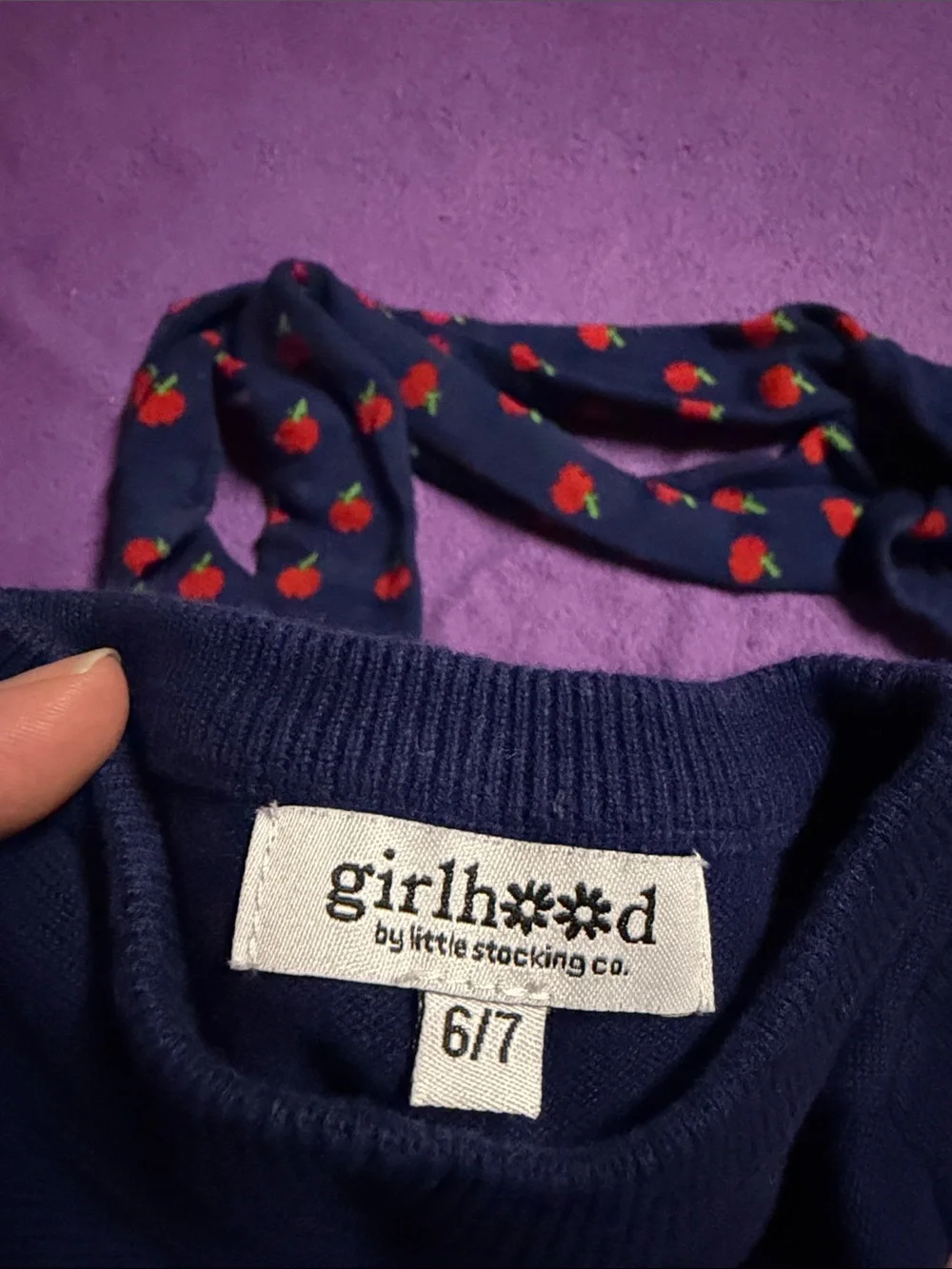Little stocking Co. apple sweater and tights back to school